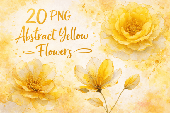 Abstract Yellow Flowers Watercolor: Integrating Artistic Assets into Professional Workflows