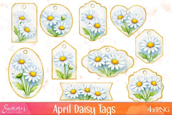 April Daisy Tags Sheets Printable: Elevate Your Spring Crafts with Botanical Elegance