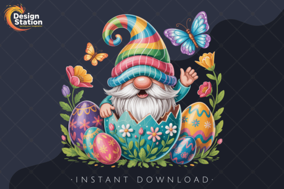 Cute Spring Easter Gnome PNG for Crafts