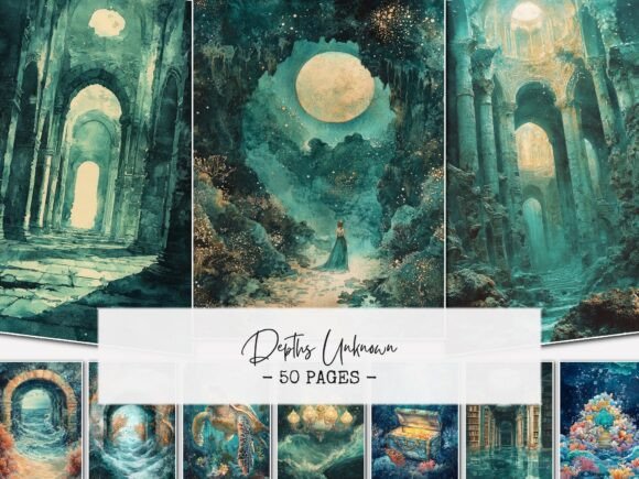 Depths Unknown Junk Journal Pages: Navigating the Creative Currents of Ocean Fantasy