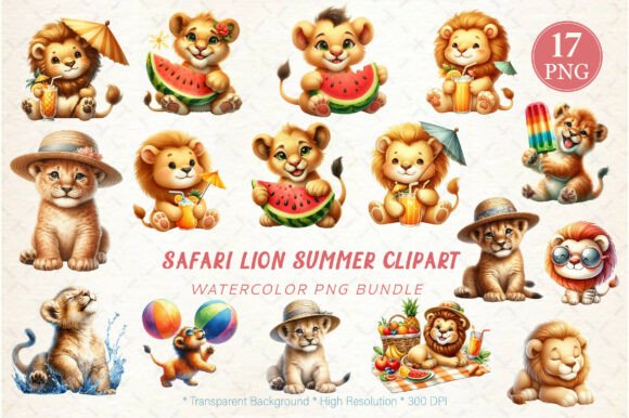 Evaluating the Safari Lion Summer Clipart Bundle for Creative Projects