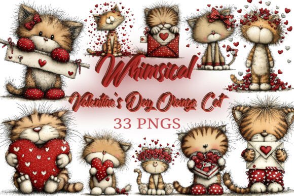 Evaluating the Valentine’s Day Orange Cat Clipart PNG Bundle for Creative Projects