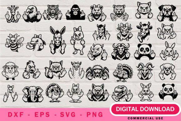 Funny Animal Middle Finger SVG Bundle: Strategic Positioning for Edgy Craft Brands