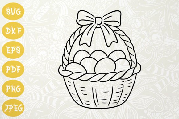 Integrating the Easter Basket with Bow SVG Outline into Your Creative Workflow