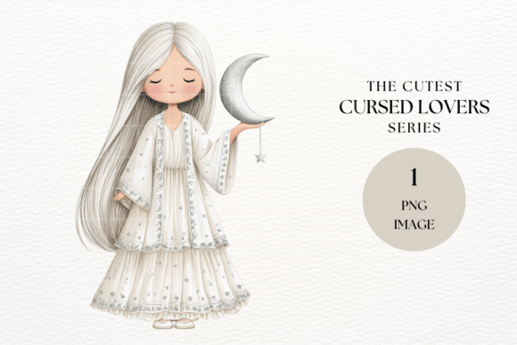 Moon Priestess Girl Clipart: Elevating Digital Designs with Mystical Charm