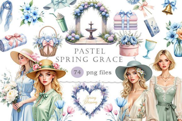 Pastel Spring Grace Clipart PNG Guide