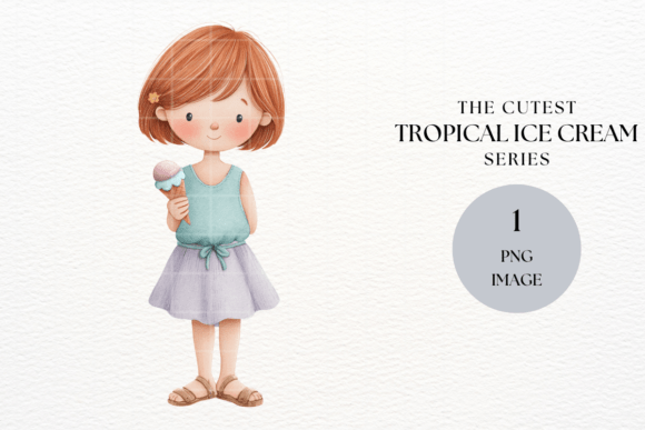 Toddler Girl Clipart Ice Cream Design